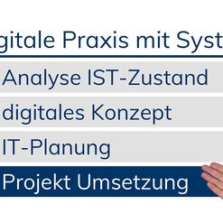 Matthias Boden zeigt die Umsetzungsphase der digitalen Arztpraxis.