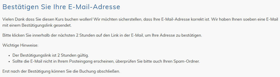 Screenshot - E-Mail Adresse bestätigen